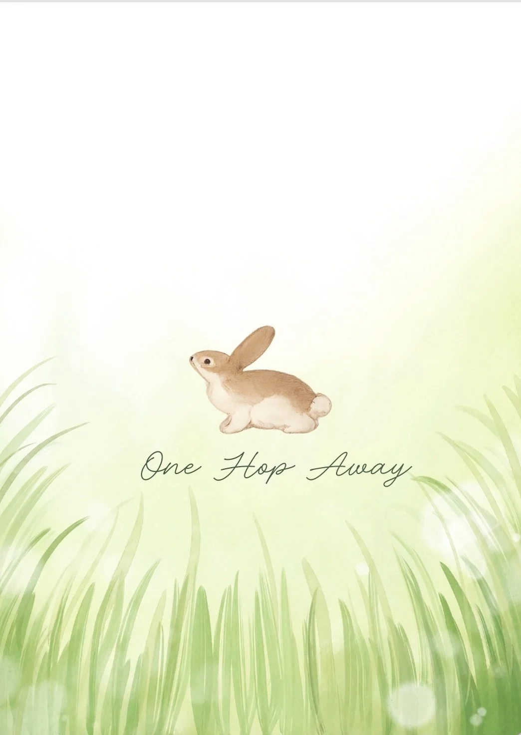 Motivational Card – “One Hop Away” Bunny Illustration Greeting Card