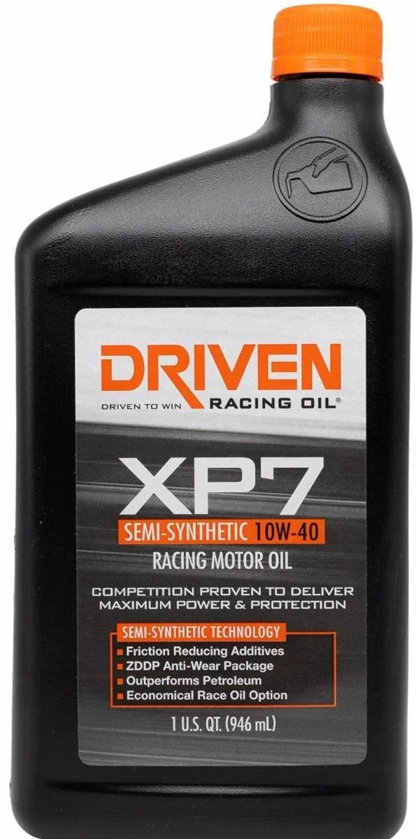 DRIVEN XP7 10W-40 Semi-Synthetic Racing Oil, Quart