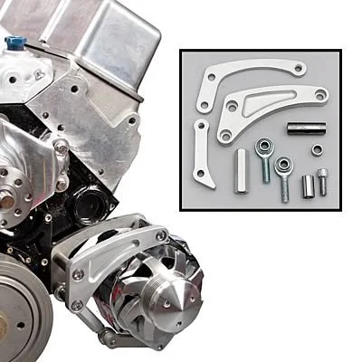 Billet Aluminum SBC Alternator Bracket LH SIDE LOW MOUNT