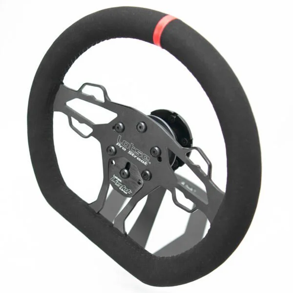 Pro Street Light Drag Racing Steering Wheel [12.5 in. Diameter] Black Suede w/Red Stripe