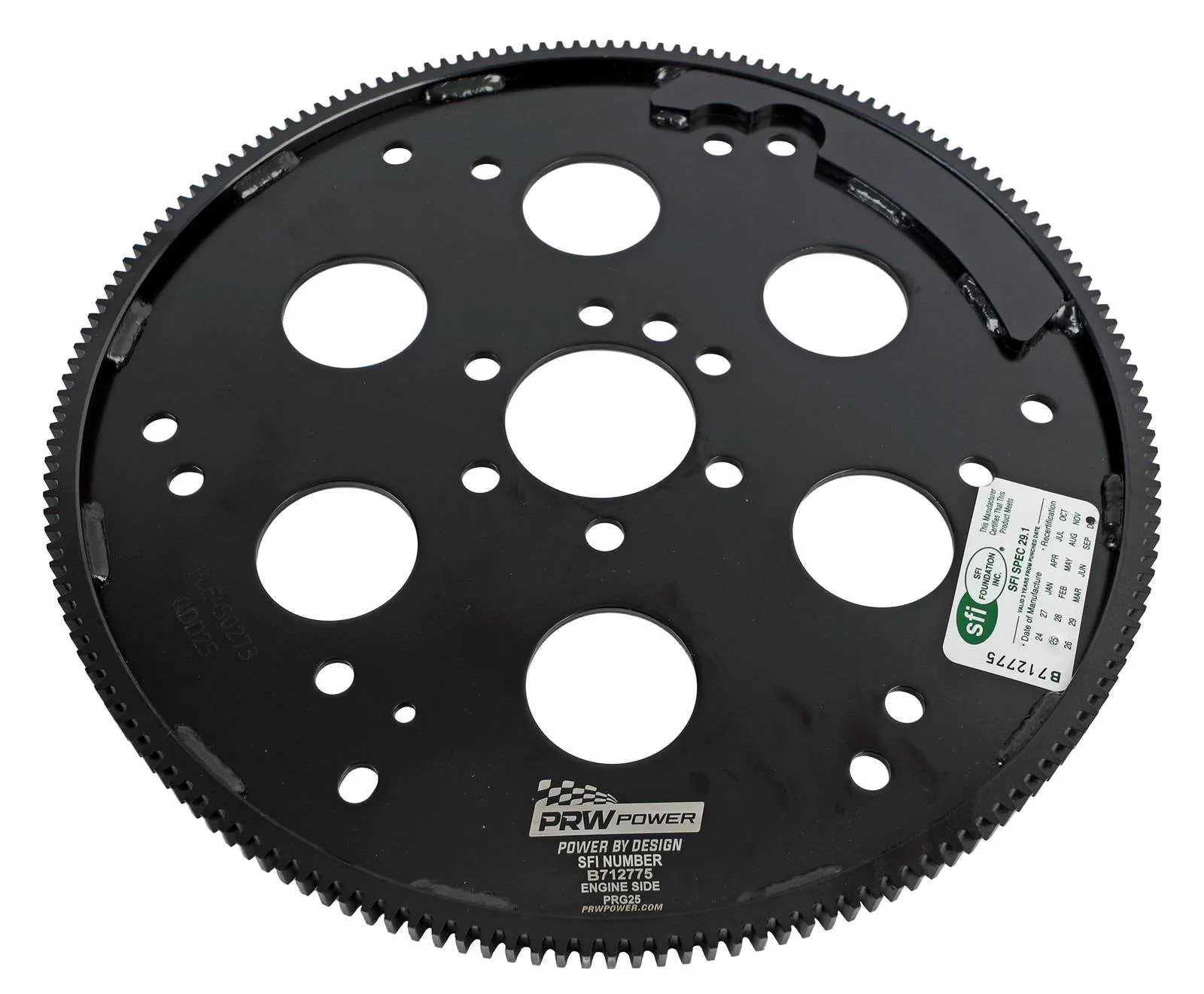 FLEXPLATE, PRO SERIES, BLACK LABEL, SFI, CHEV 454/502 Gen V/VI 1991-97, 168T, Late, .187" Thick Core, High HP Design, Incl Late Model 6 bolt convertor pattern, Ext Bal, 14.13 OD