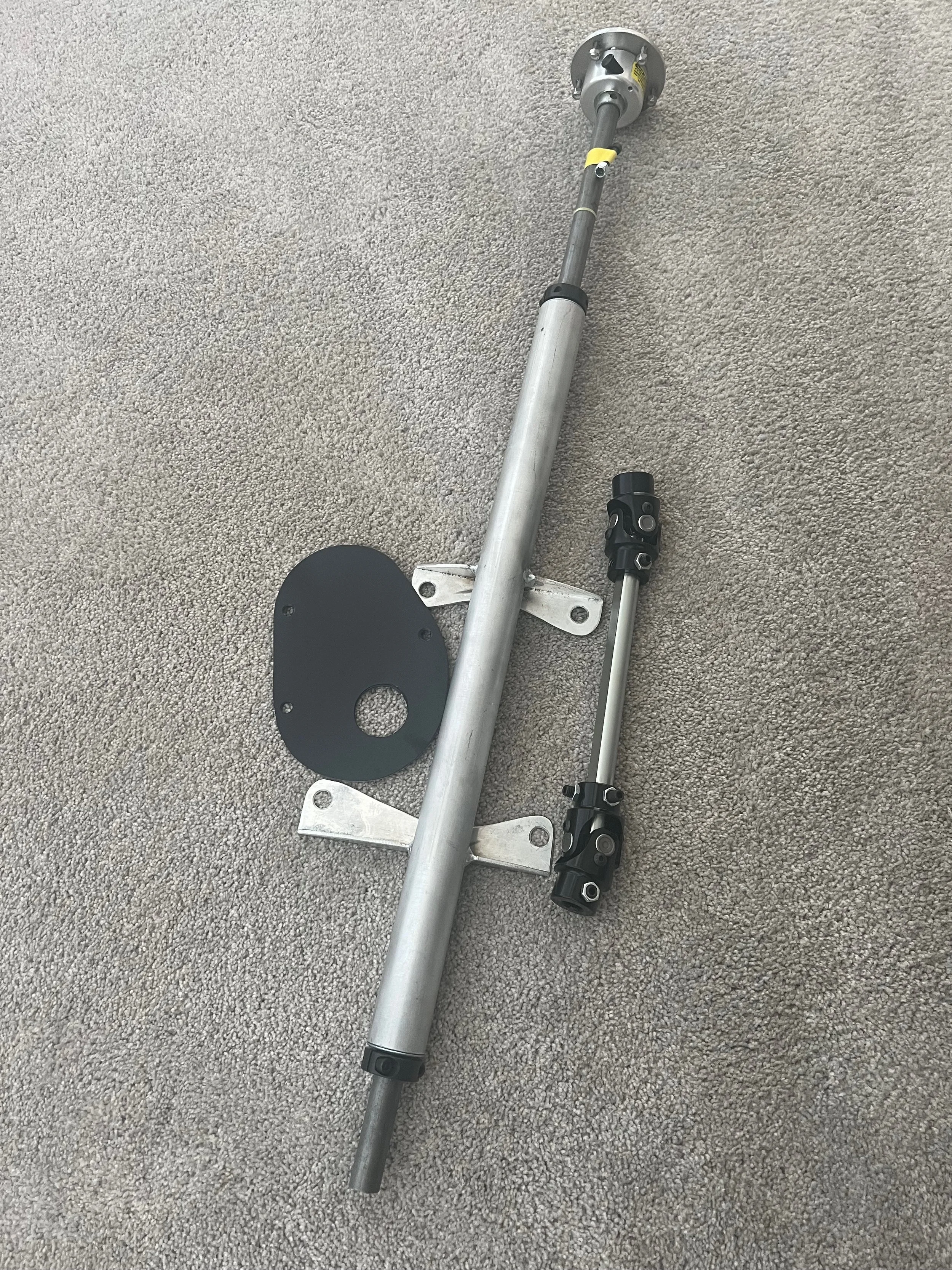 MUSTANG 79-93 DRAG RACE STEERING COLUMN W/ STEERING SHAFT & FIREWALL PLATE