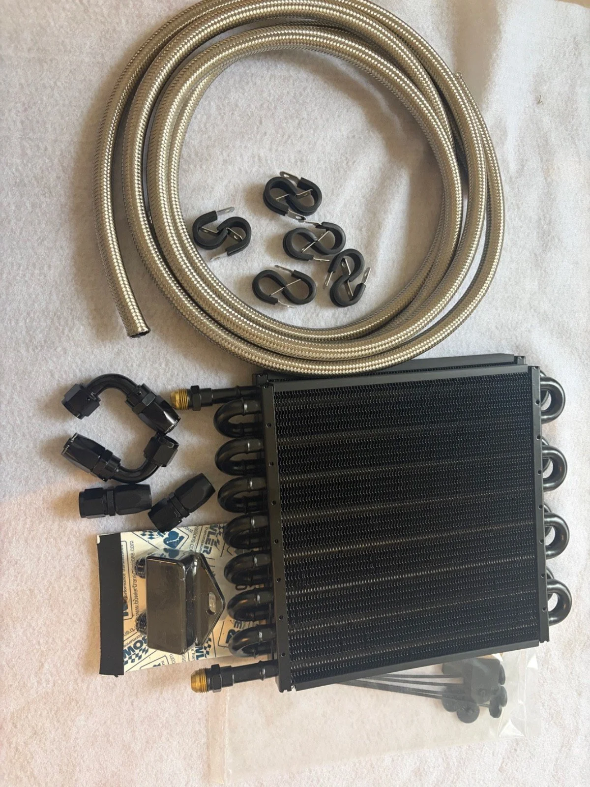 6R80/10R80 FORD DERALE 15300 SUPER TRANSMISSION COOLER KIT W/ 8AN LINE & FITTINGS