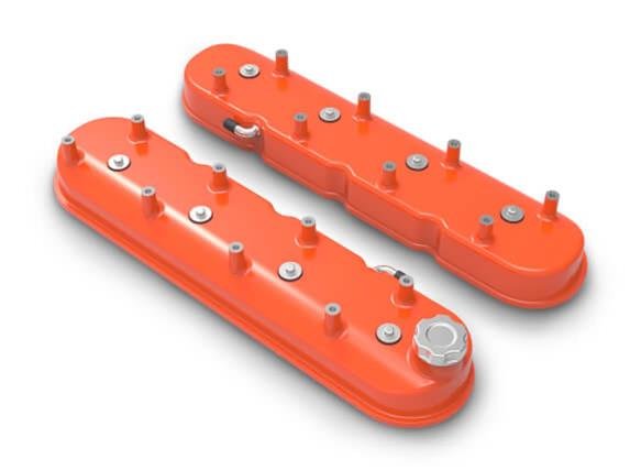 Holley TALL LS VALVE COVERS - FACTORY ORANGE