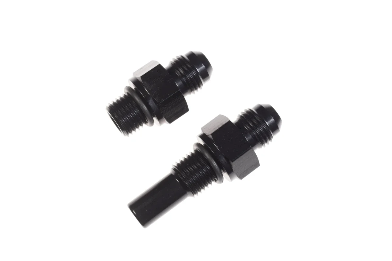 4L80E, 4L85E Transmission Fittings- 1/4" NPSM to -06AN male, black, pair