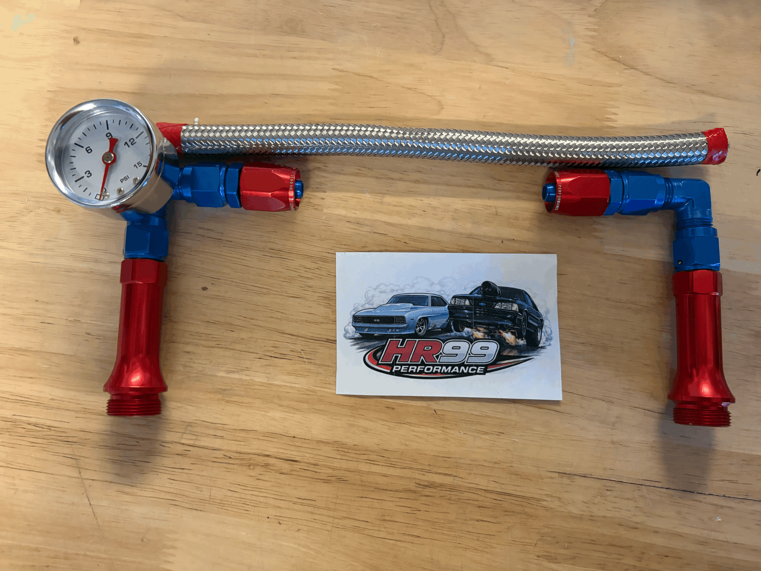 DUAL FEED 4150 HOLLEY CARB 6AN FUEL LINE KIT W/0-15 FUEL GAUGE