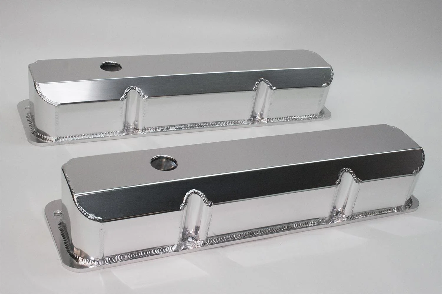PRW Fabricated Polished. Aluminum Valve Covers 390-428