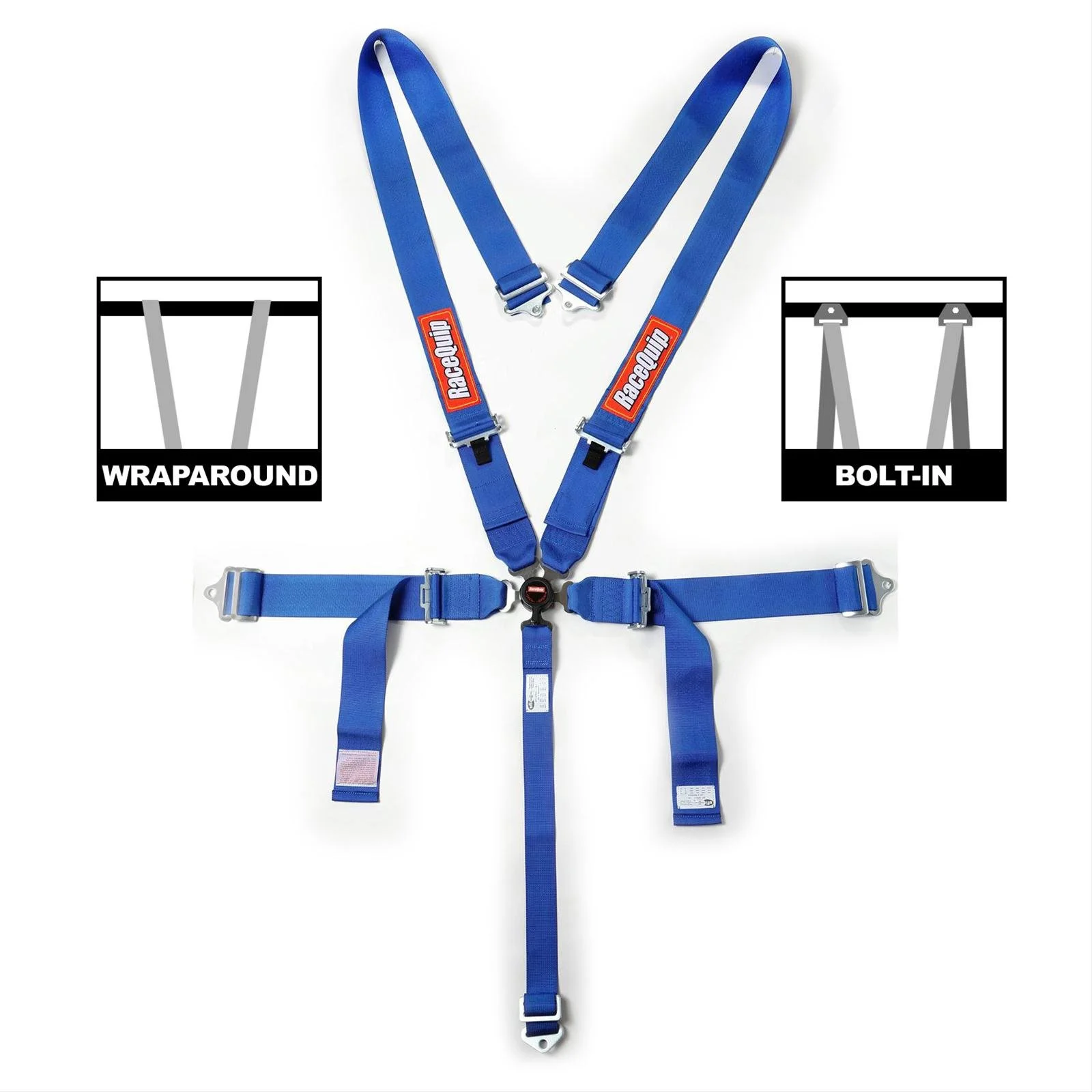 RACEQUIP CAMLOCK 5 POINT HARNESS SET BLUE