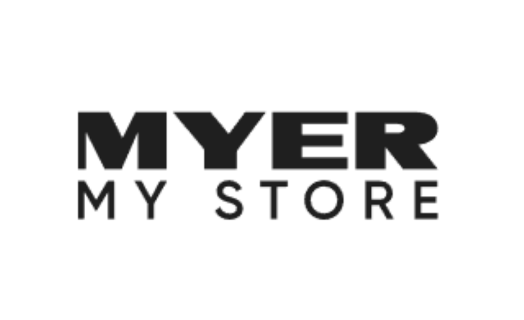 Logo for MYER MY STORE in black and white