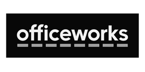 Officeworks logo on black background