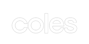 Coles logo with white text on a black background.