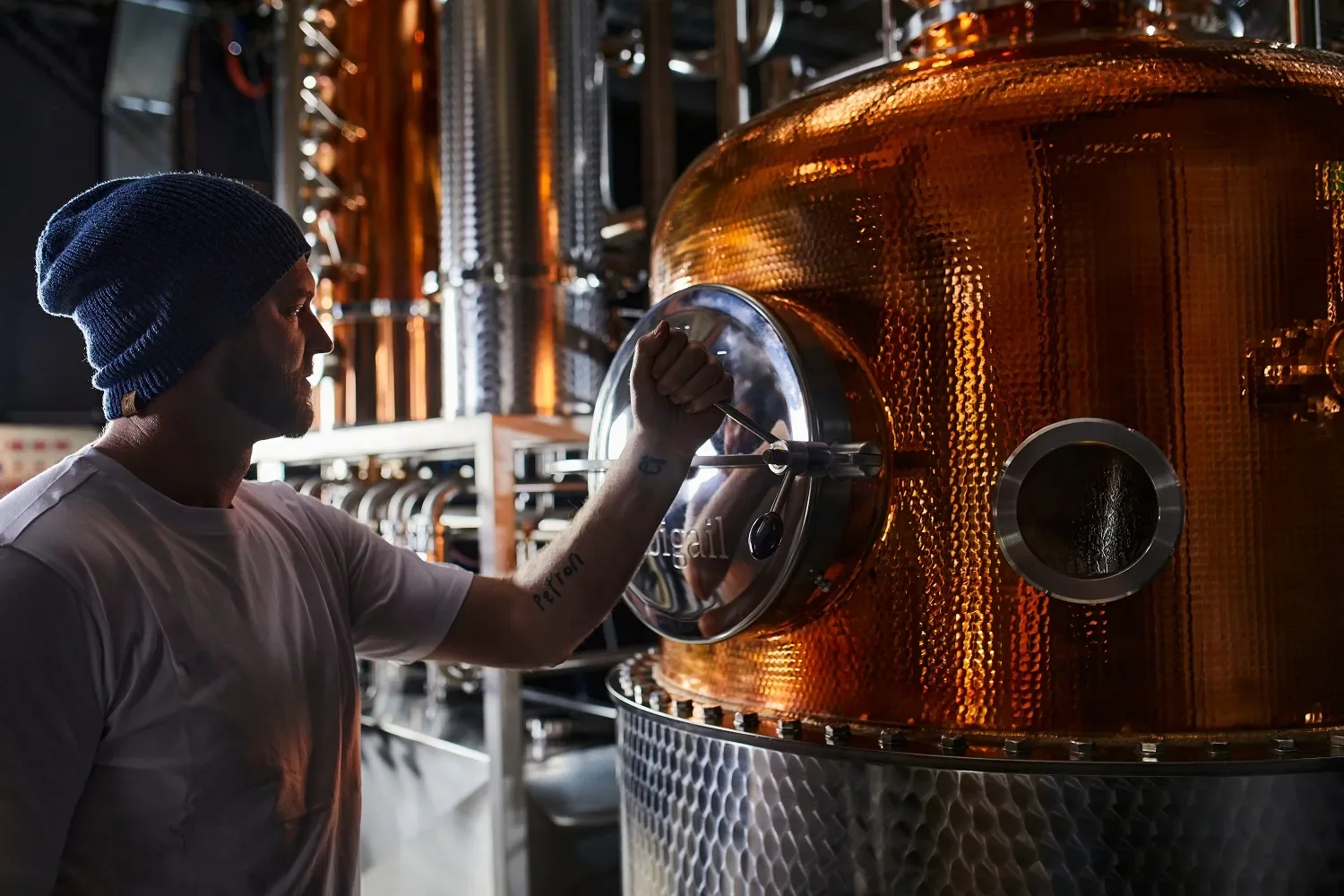 Chris Cameron at a Distillery