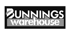 Bunnings Warehouse logo with white text on black background