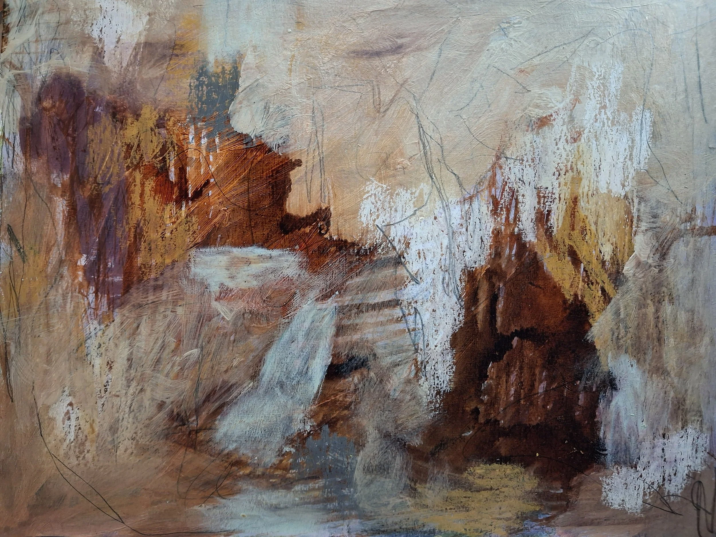 11x14 Abstract Landscape on paper (after the rain)