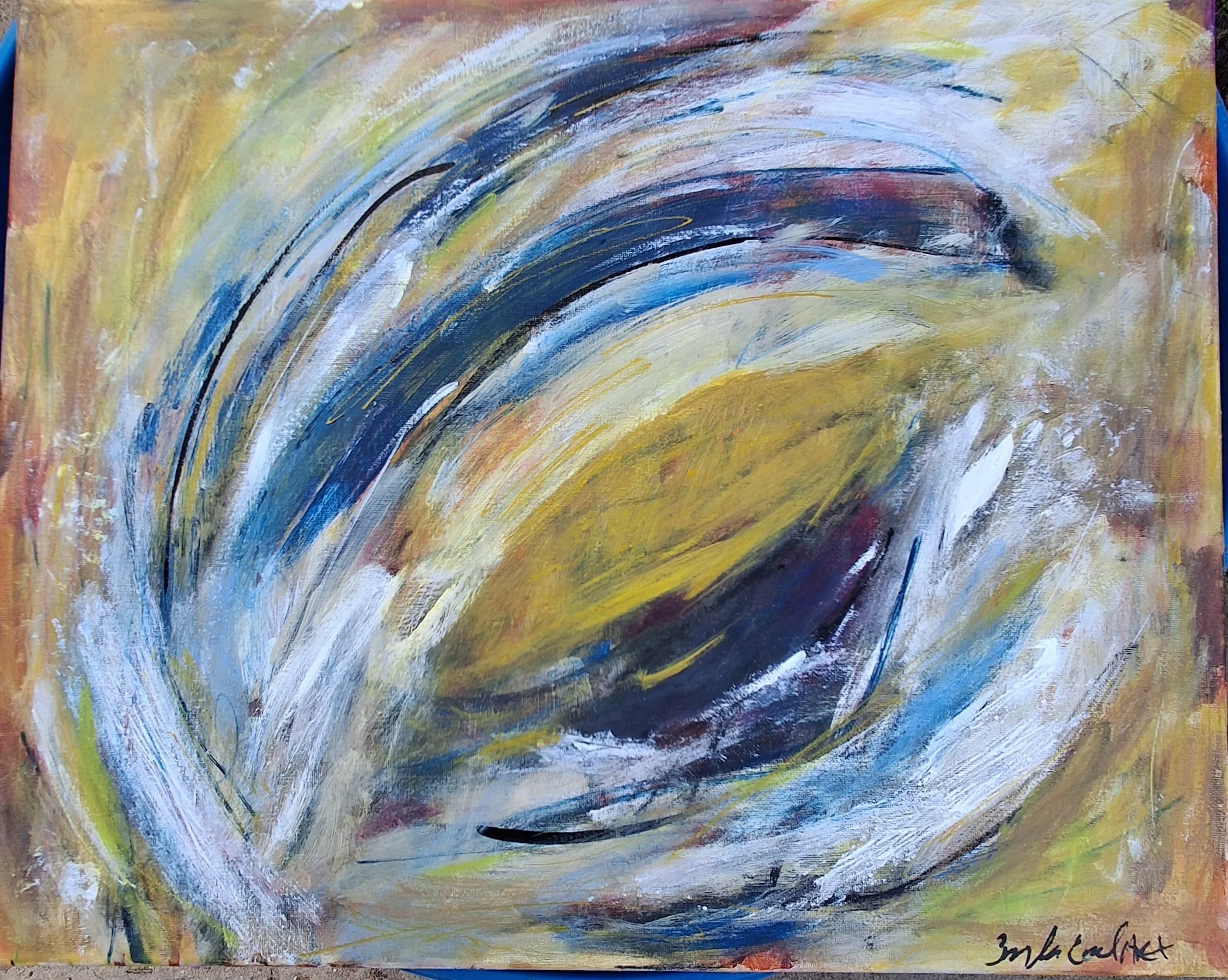 16x20  Acrylic  Abstarct on canvas "Before the crash"