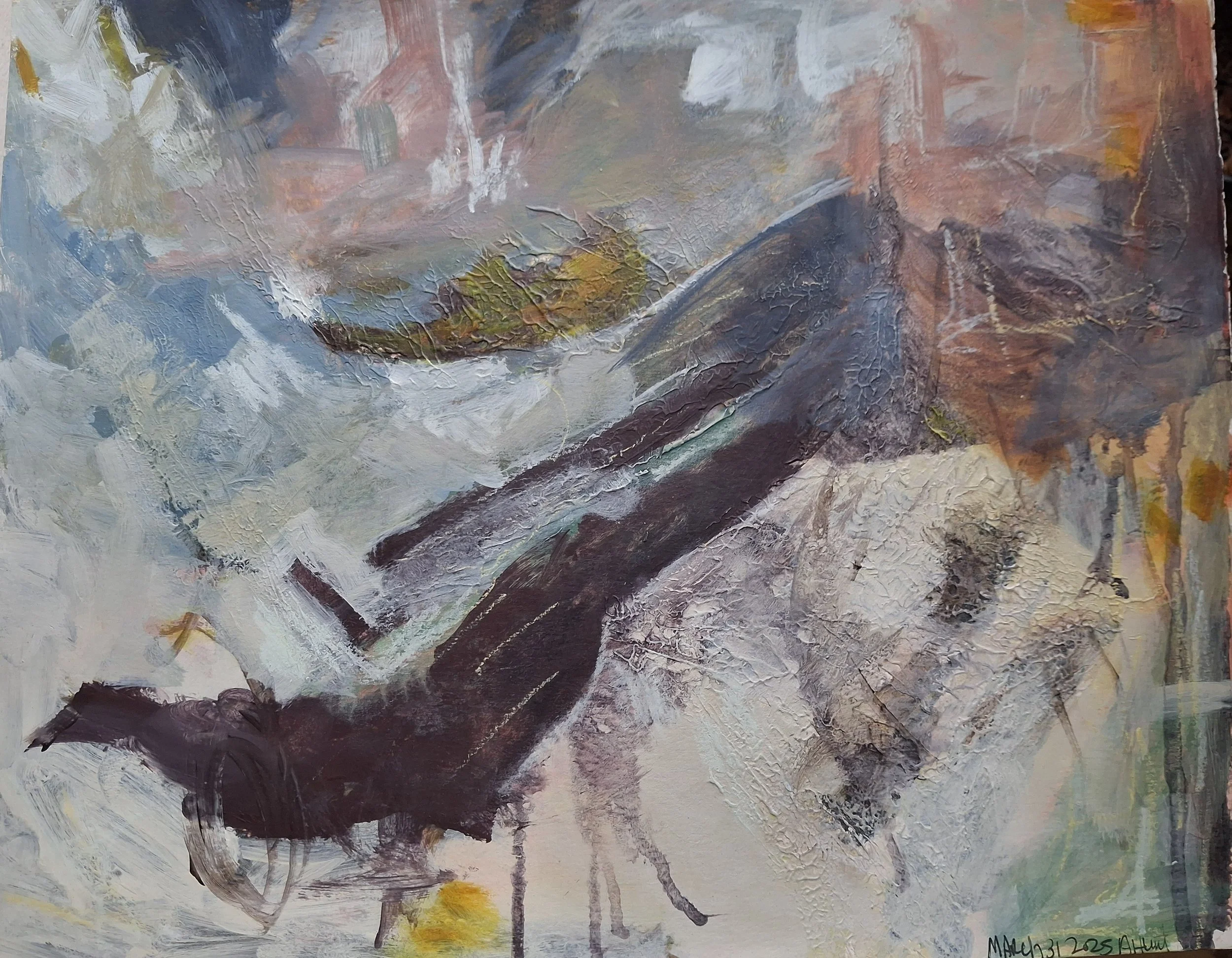 11x14 Abstract Landscape on paper (The Mountain)