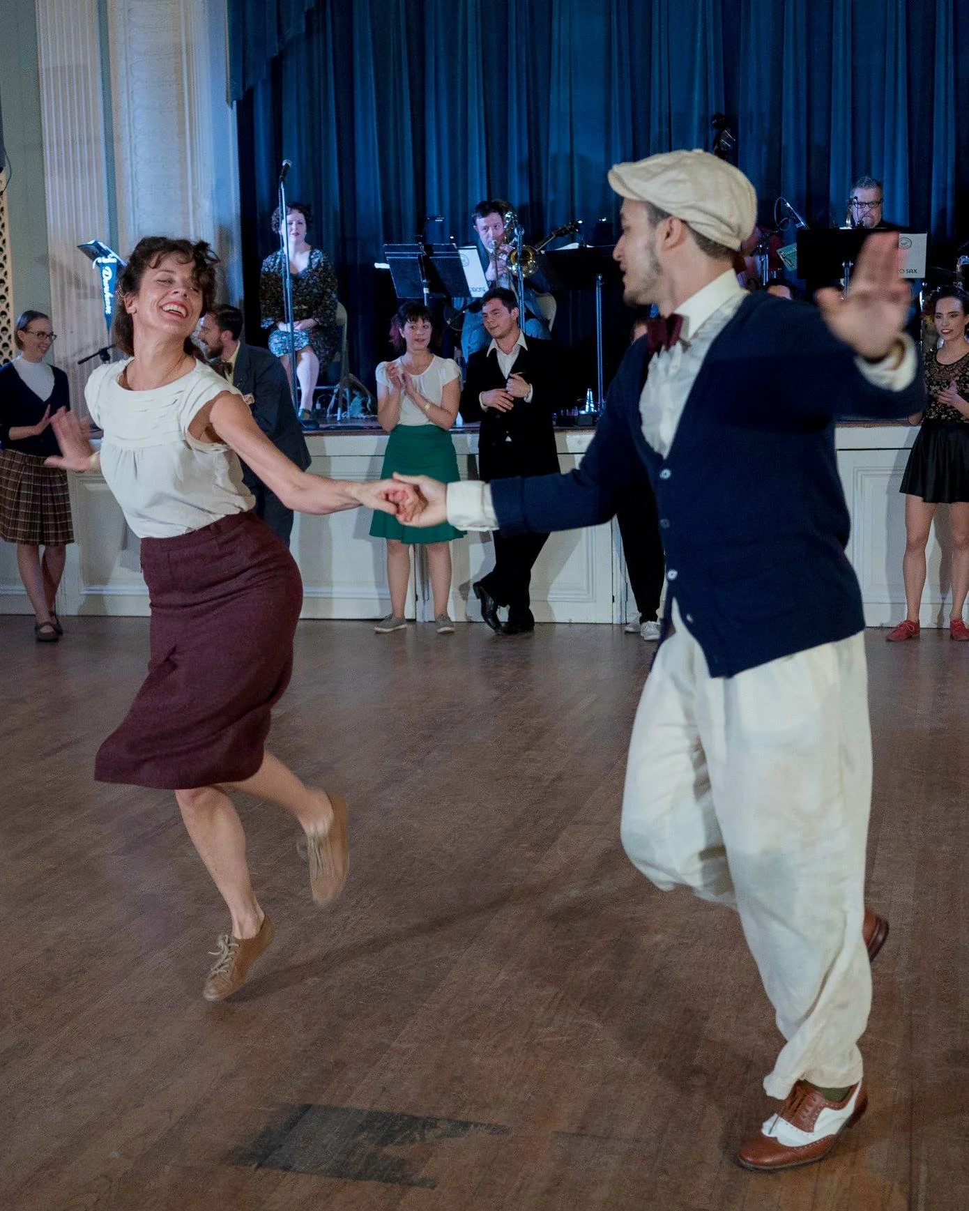Amanda and Zach dancing Shag in a competition