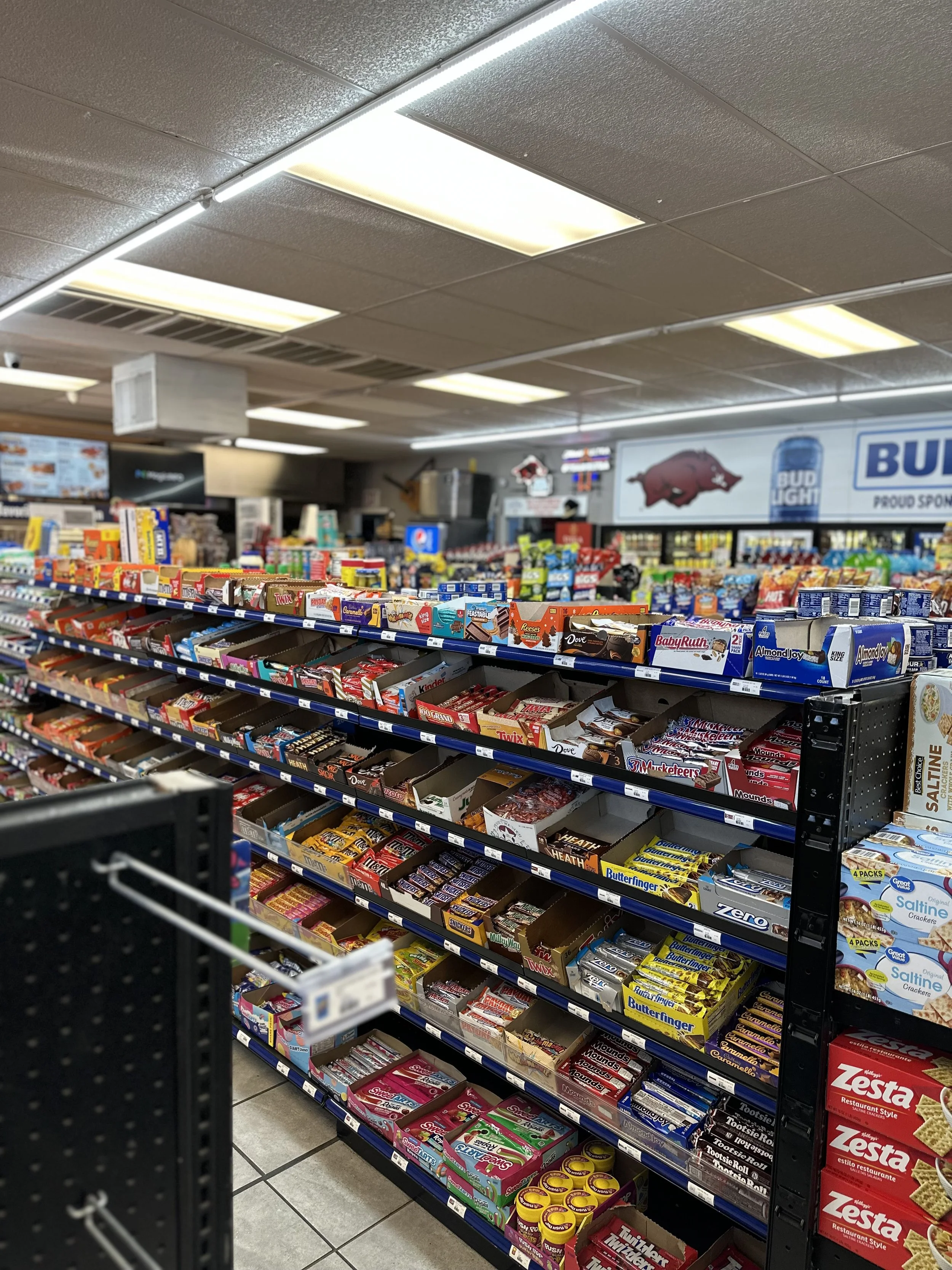 Snacks, detergent and more available right next door.