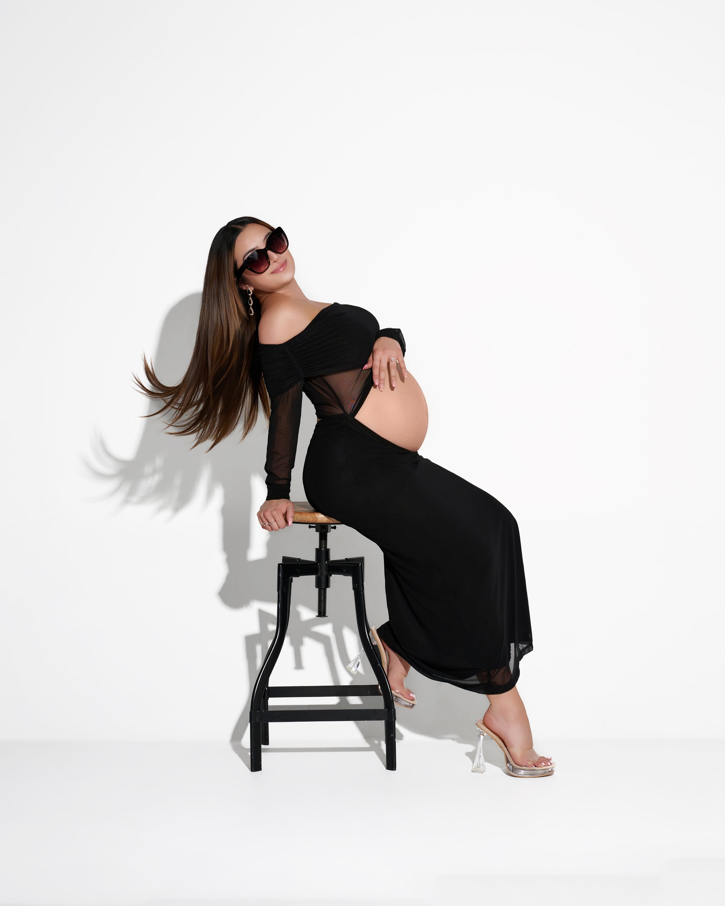 Studio pregnancy photography session photographed in Cypress Texas serving Houston clients