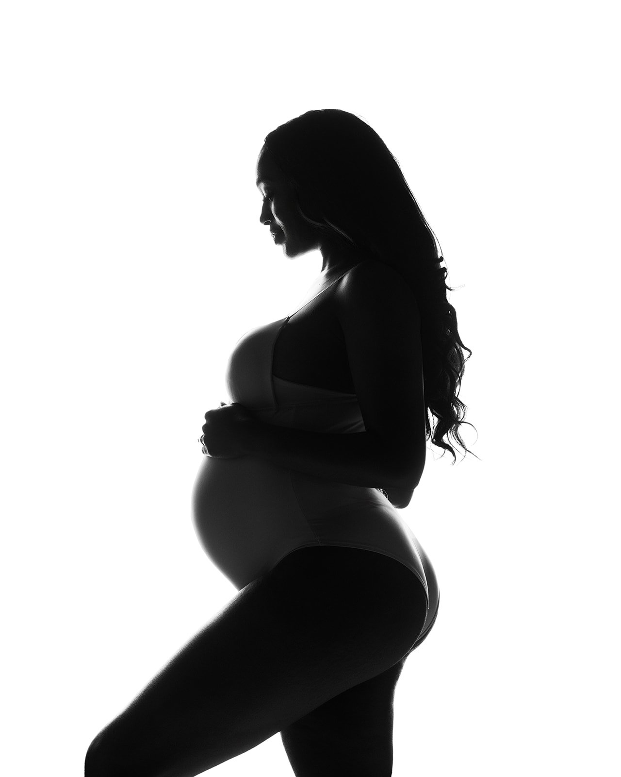 Fine art studio maternity portrait photographed in Cypress TX by Houston maternity photographer