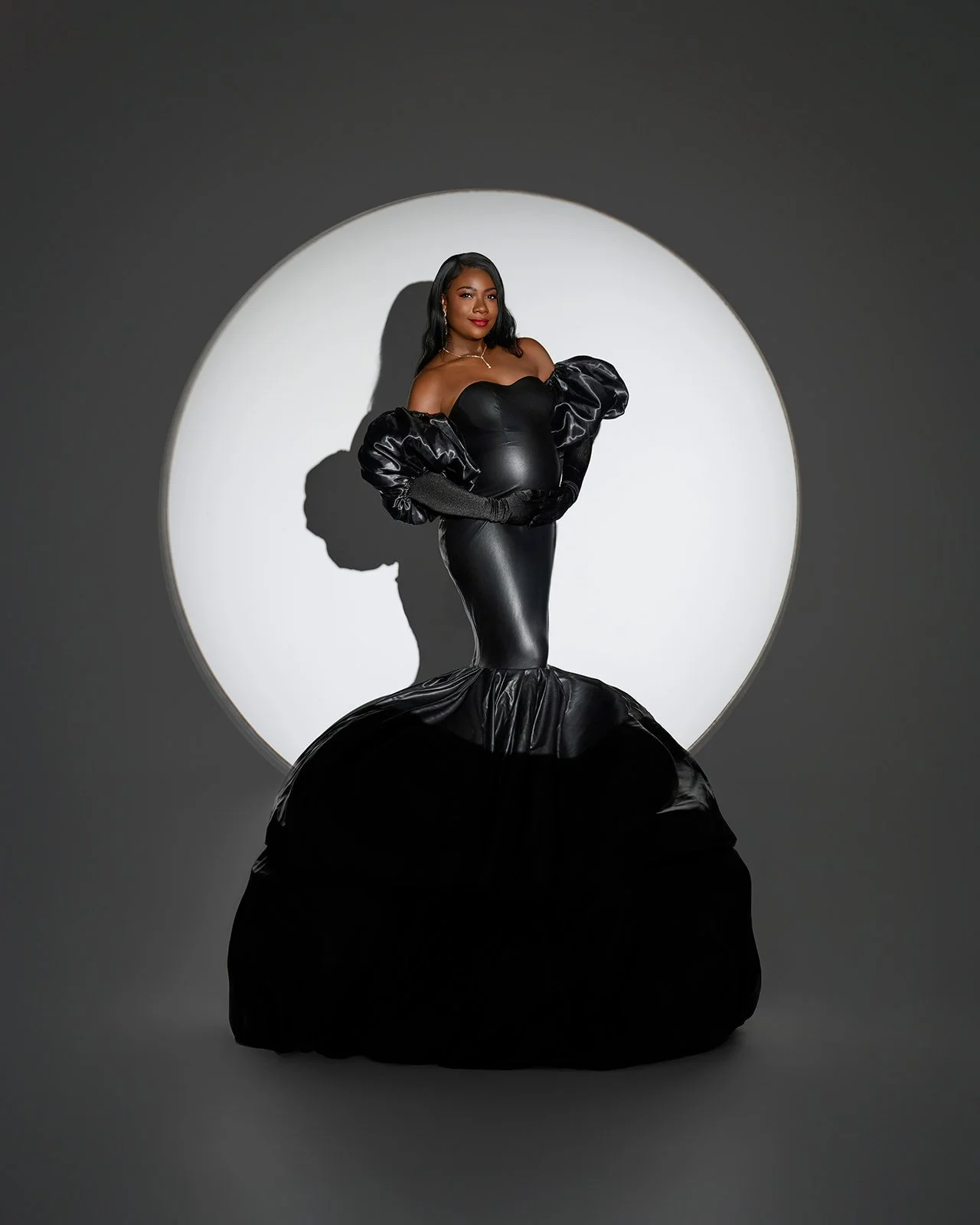 Studio pregnancy portrait photographed in Houston area maternity photography studio