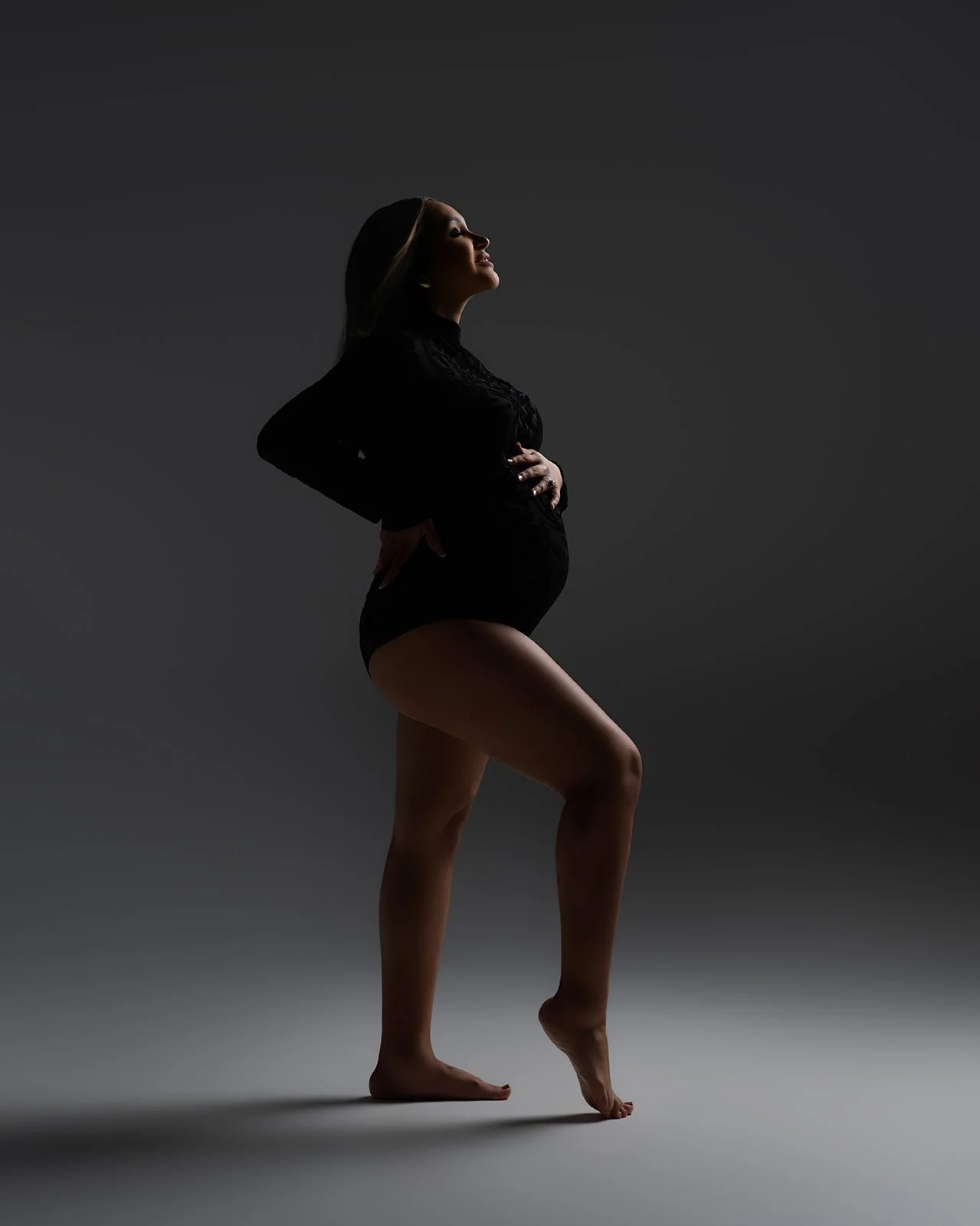 Studio maternity photography session photographed in Cypress Texas