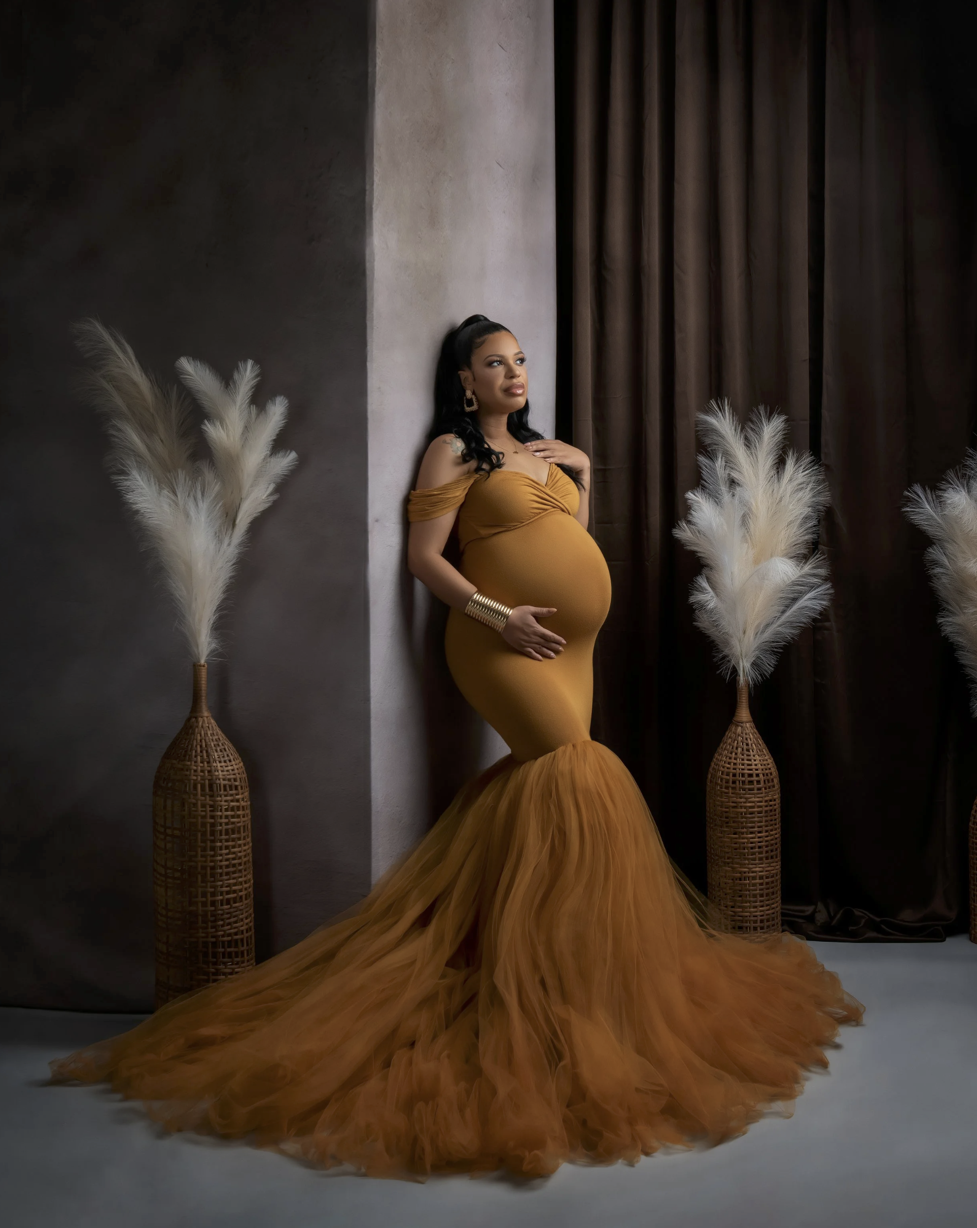 56. Gold Ariel gown ( up to XL)