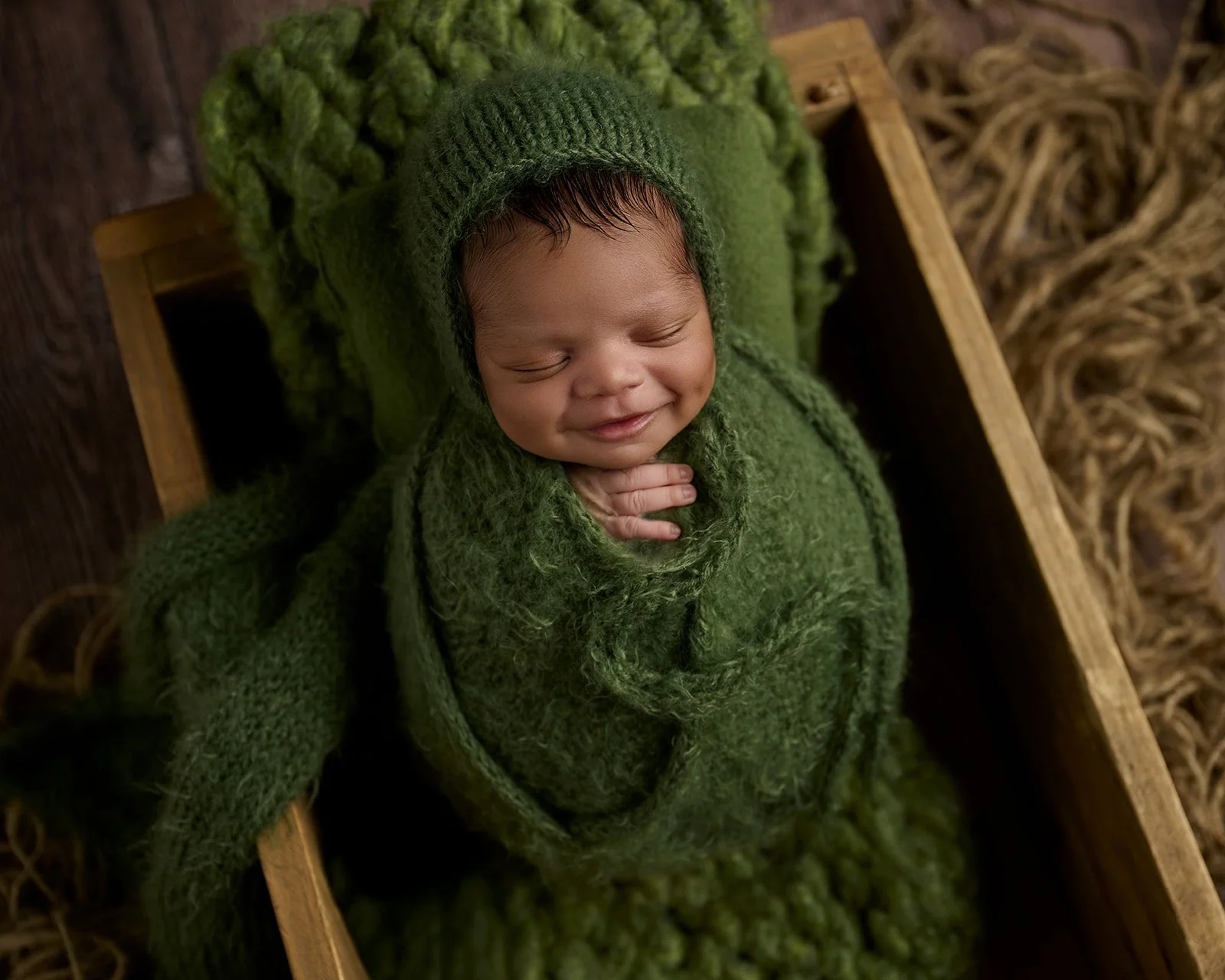 Fine art newborn portrait photographed in a Cypress TX studio by Houston newborn photographer Yancy Villatoro