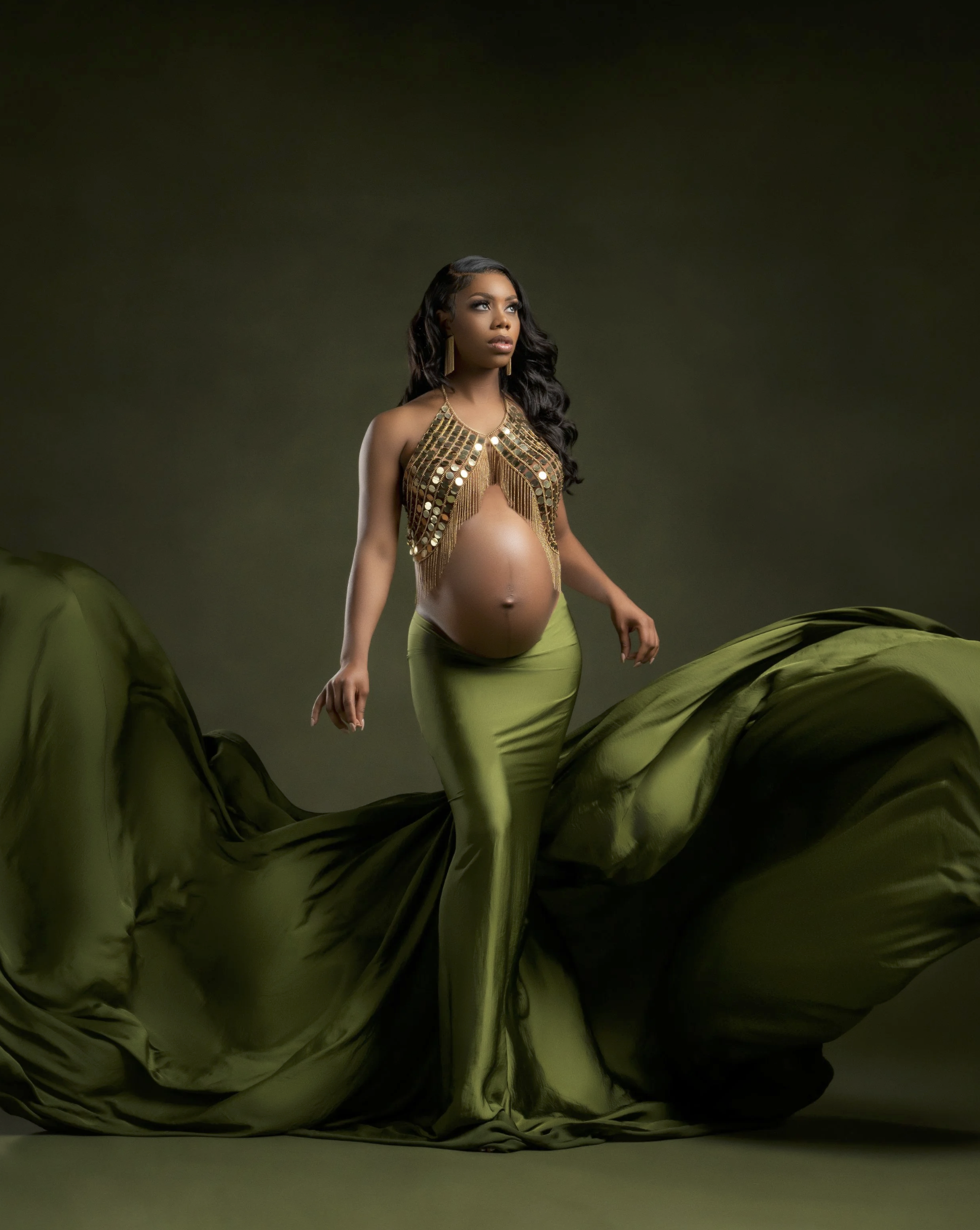 58B. Moss filk fabric