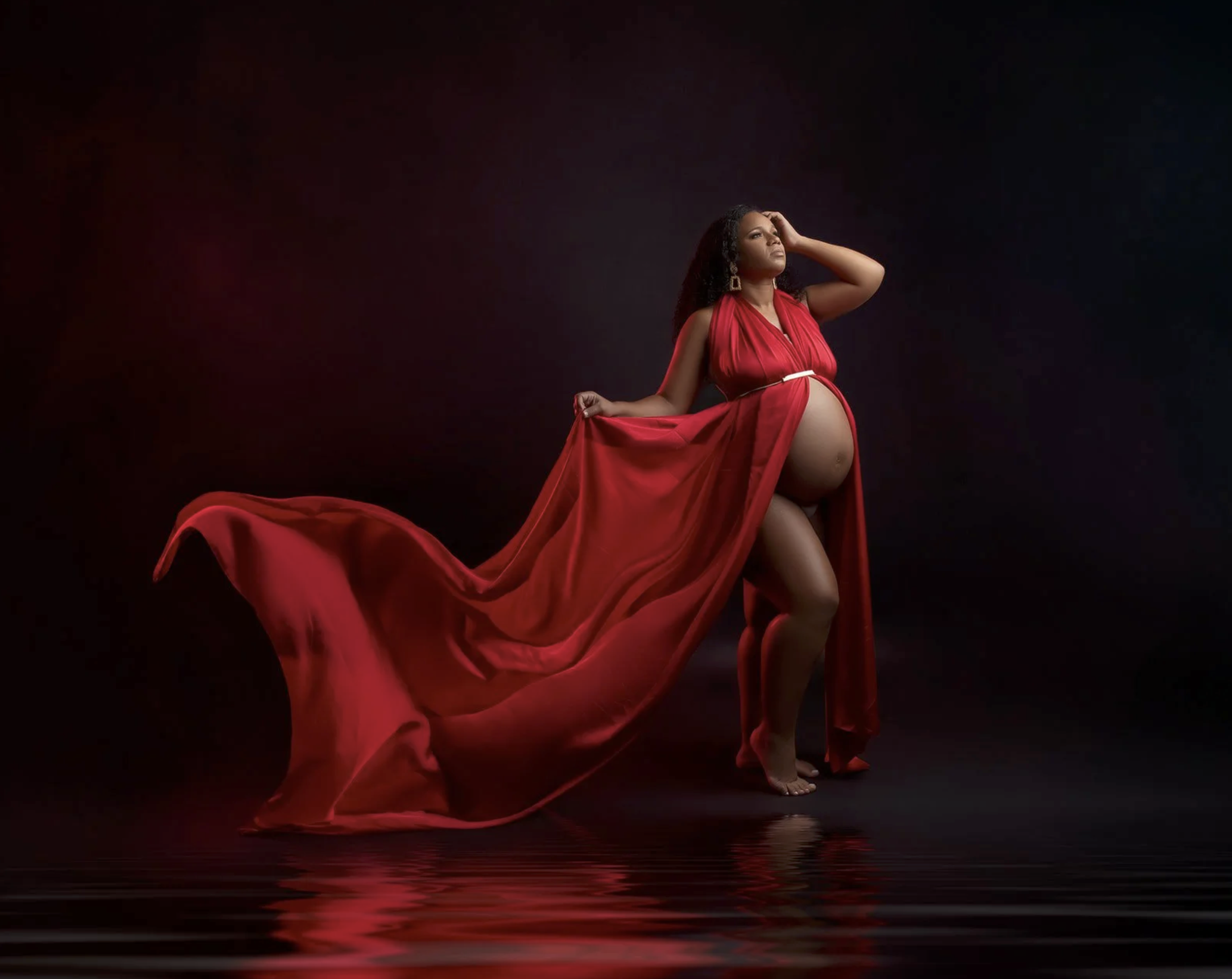 48. Red silk fabric (one size)