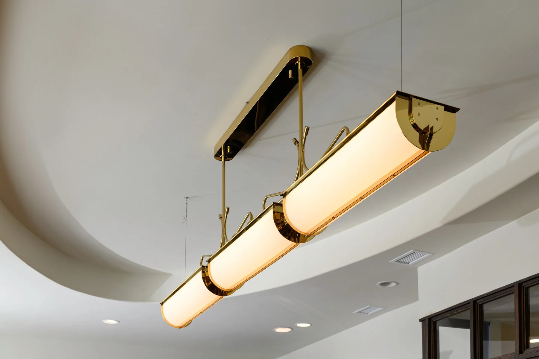  Unlacquered Brass, Opal Glass Diffuser 