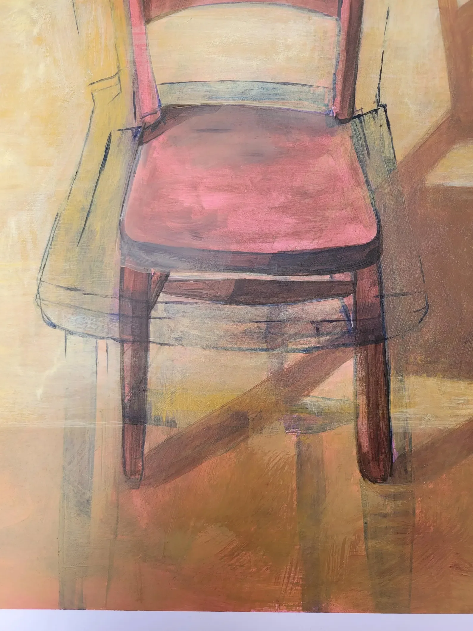 Original 'Chairscapes' Acrylic Painting- Southwest Landscape Art Detail 3 by emily Bharatiya.webp