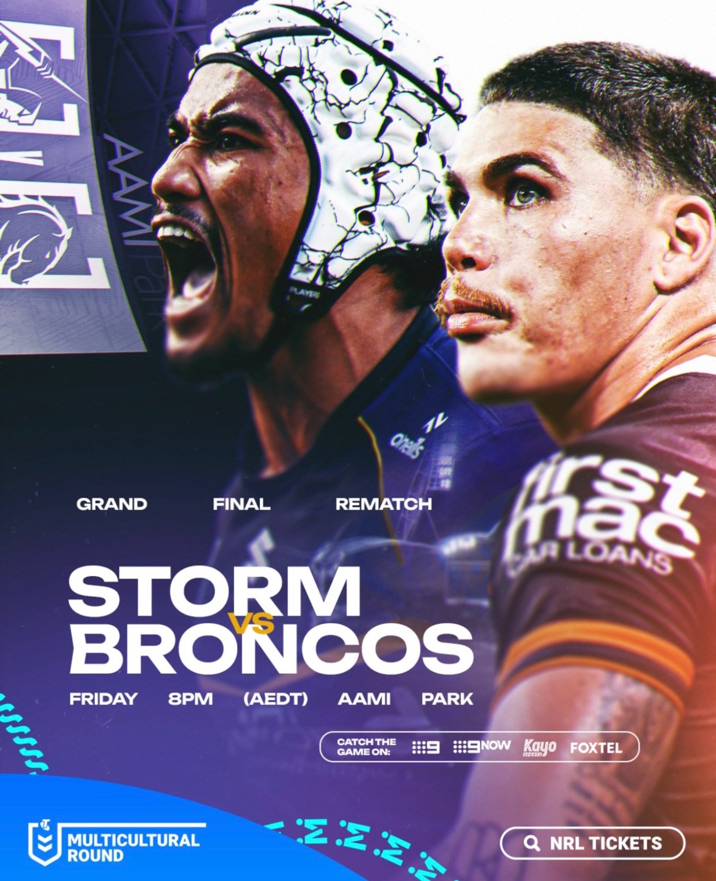 FRIDAY NIGHT LIVE NRL
It&rsquo;s the grand final rematch.. Broncos VS Storm
Live Friday 8PM