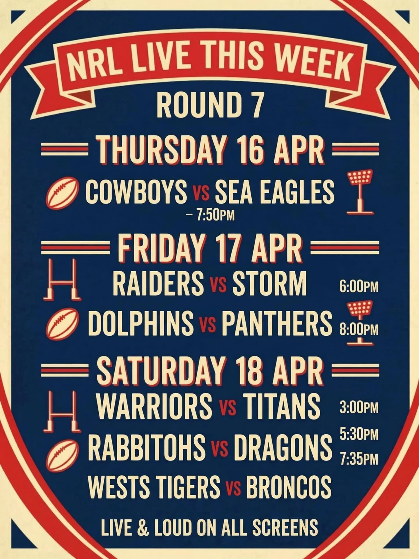 Join us for the next rounds of NRL and AFL at Fat Angel Sports Bar! 

Live and Loud + a bunch of great deals = a great time 🍻🍔