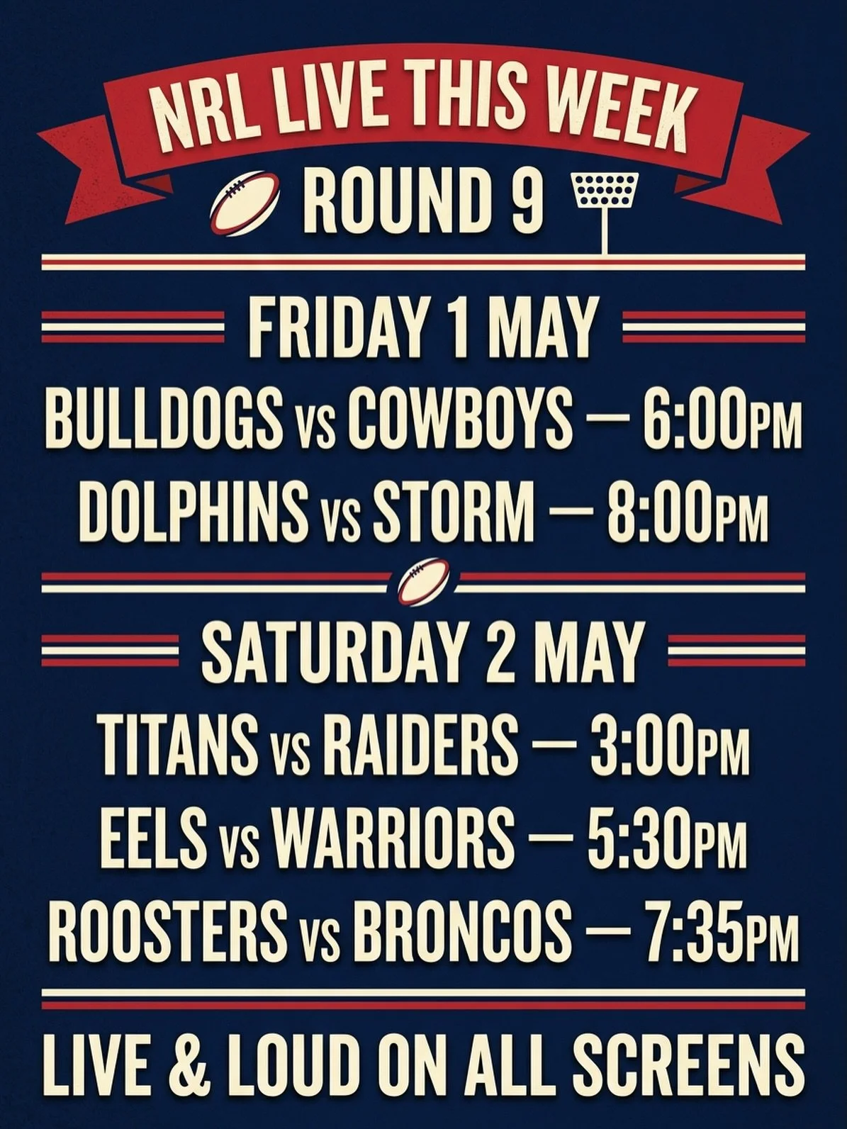 LIVE NRL THIS WEEK