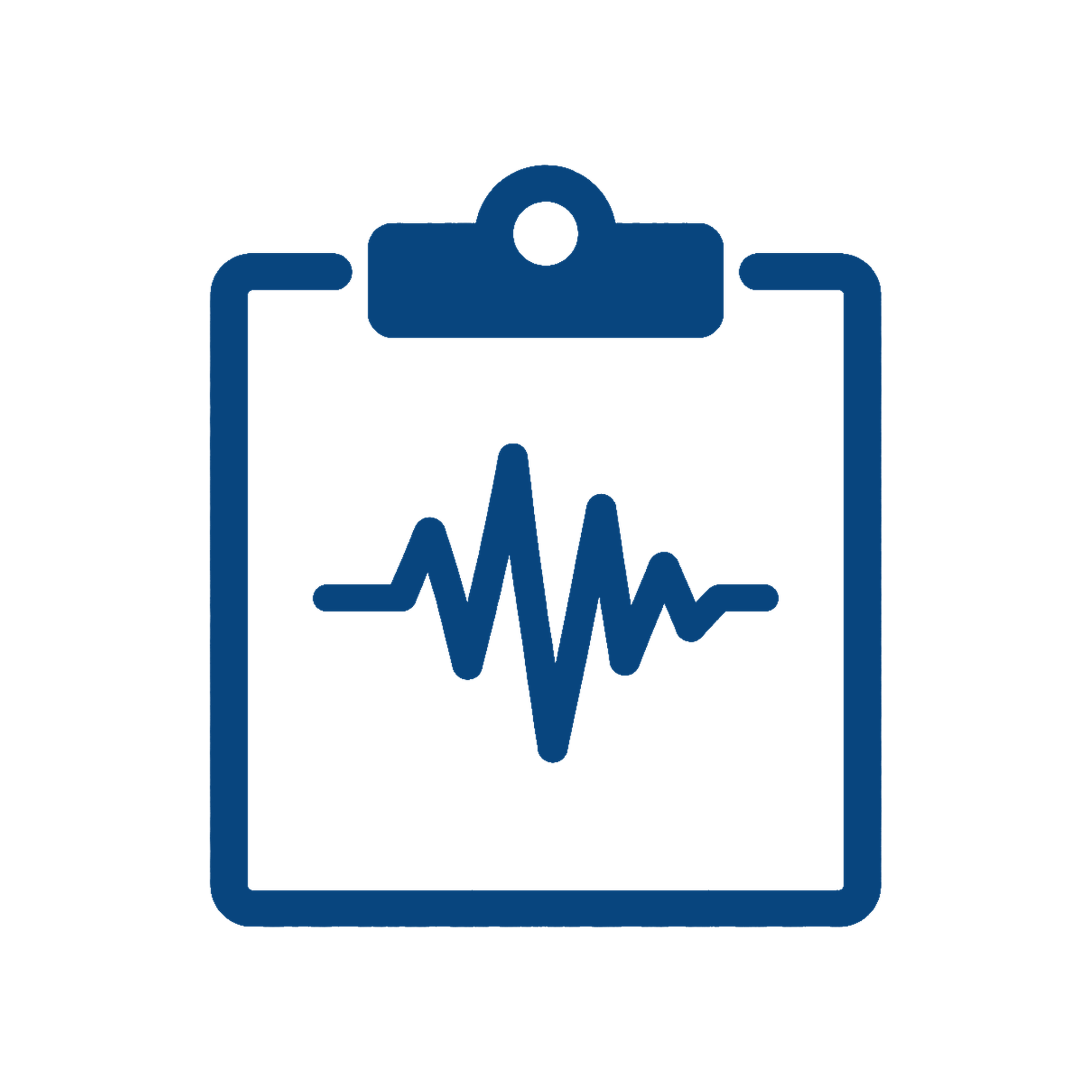 Icon of a clipboard with a sound wave in the center