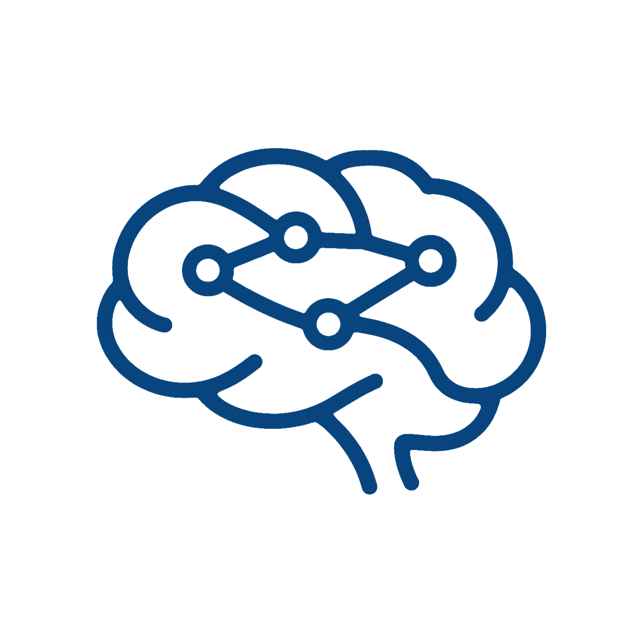 Simple depiction of connections in a human brain