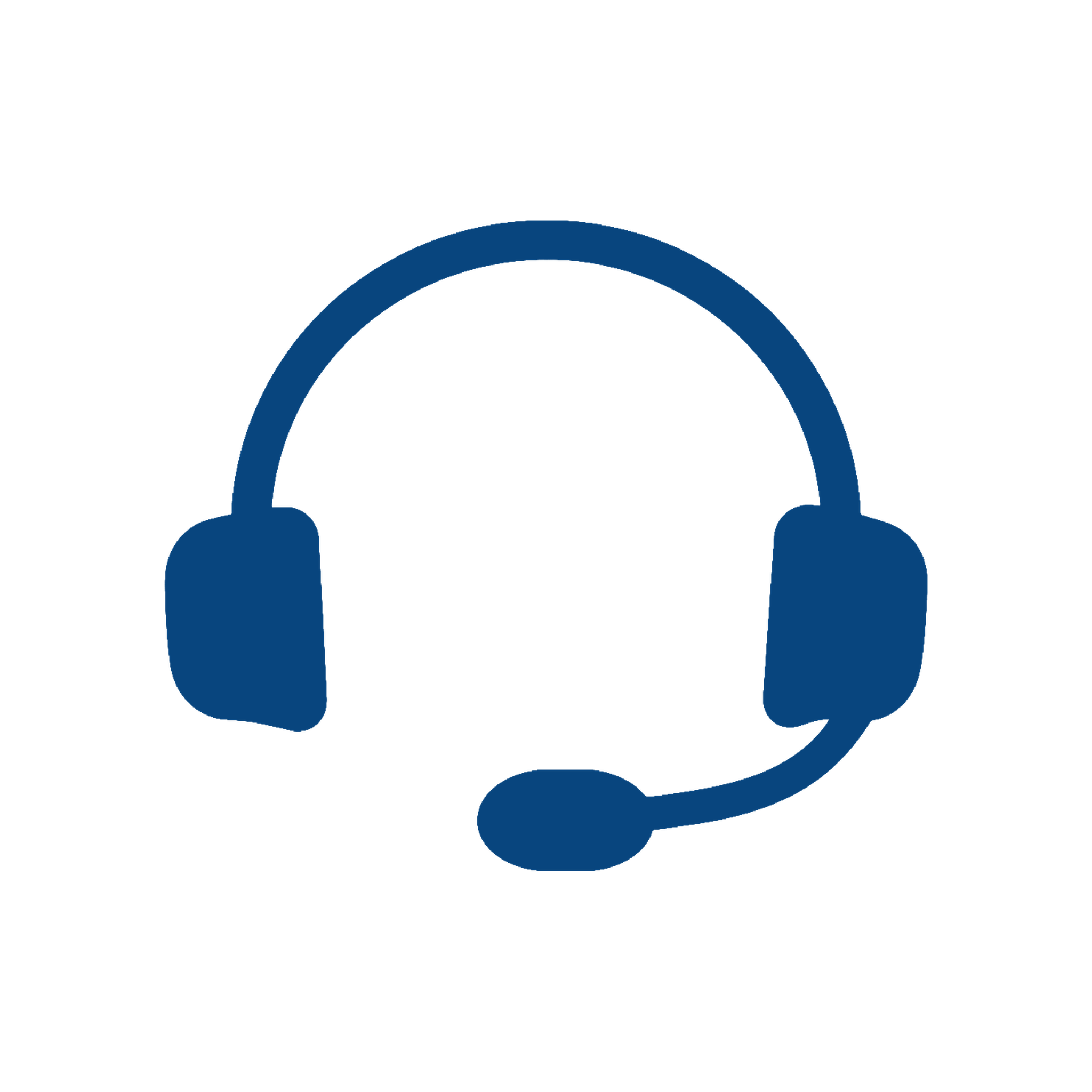 Blue outline of a pair of professional headphones