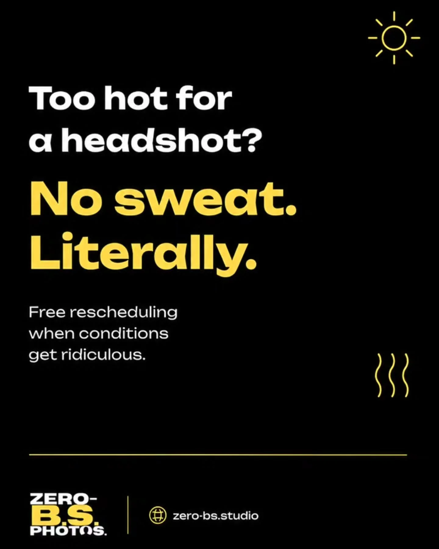 Hot one today. 🌶️

🌡️ Extreme heat is not a personality test.

We offered a client a free reschedule today because looking composed is considerably harder when London feels like an air fryer.

When conditions are genuinely ridiculous, we&rsquo;ll m