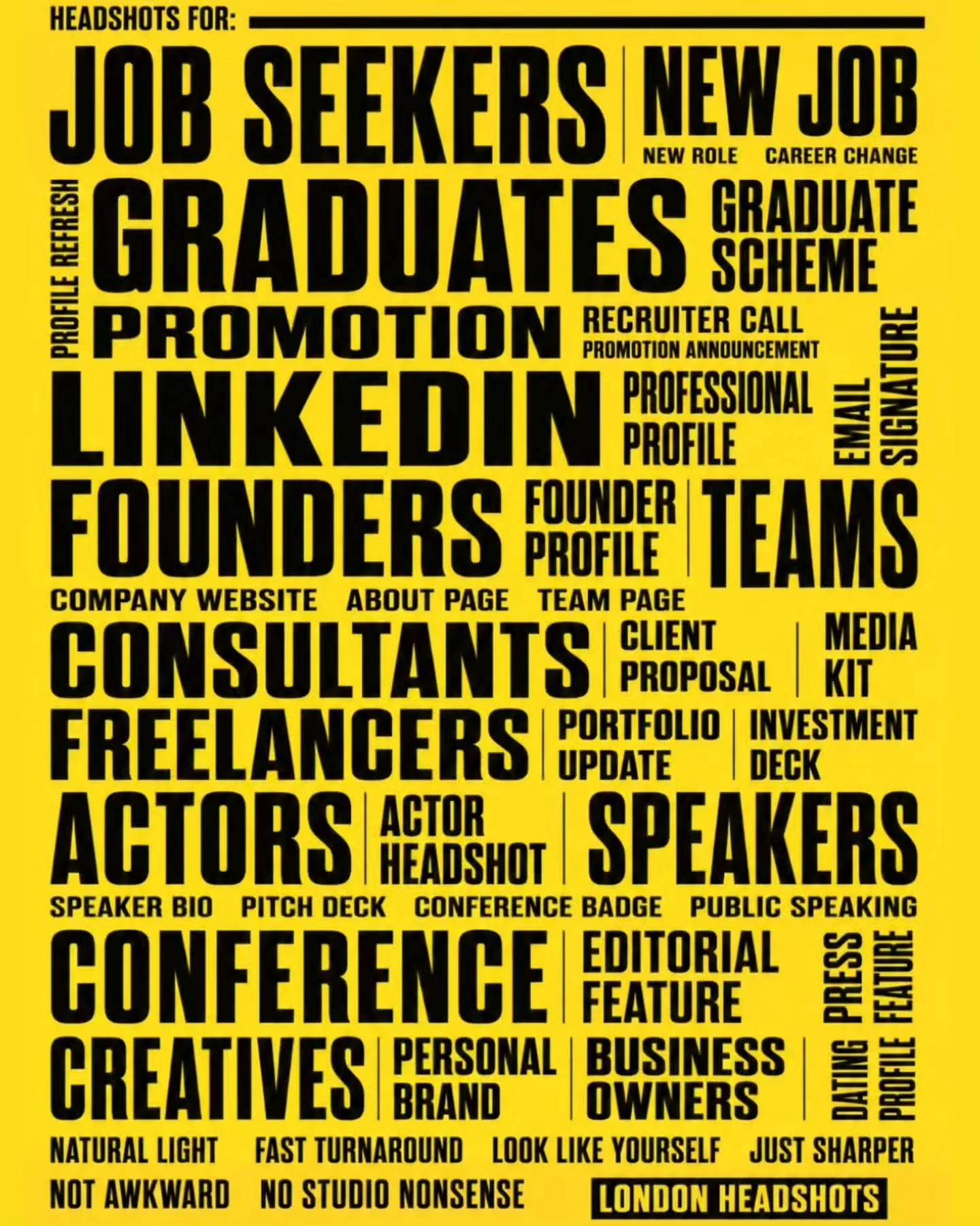 👤 Need to look professional somewhere?

LinkedIn. Job applications. Founder pages. Team bios. Conference profiles. Actor submissions. Dating apps. Speaker decks. Client proposals. Press features.

That&rsquo;s the point.

Zero B.S. Photos is for all
