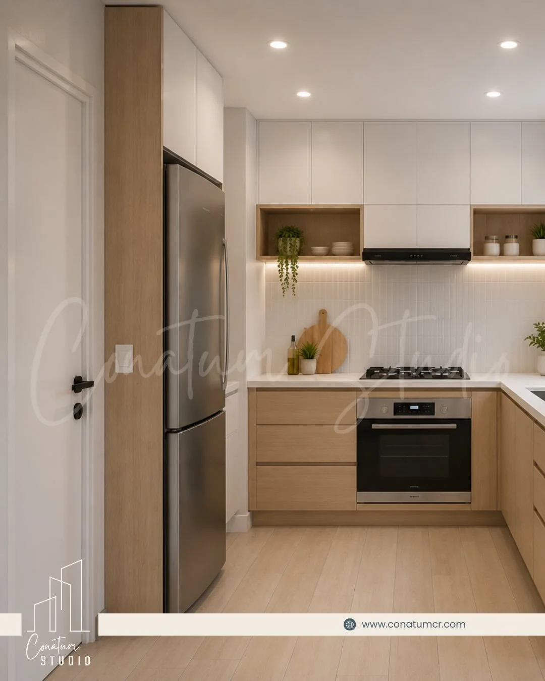 Proyecto M&amp;S | Dise&ntilde;o Arquitect&oacute;nico + Interiorismo

Dise&ntilde;amos este proyecto de apartamento con el objetivo de maximizar cada metro cuadrado sin sacrificar comodidad, funcionalidad ni est&eacute;tica.

La propuesta combina un