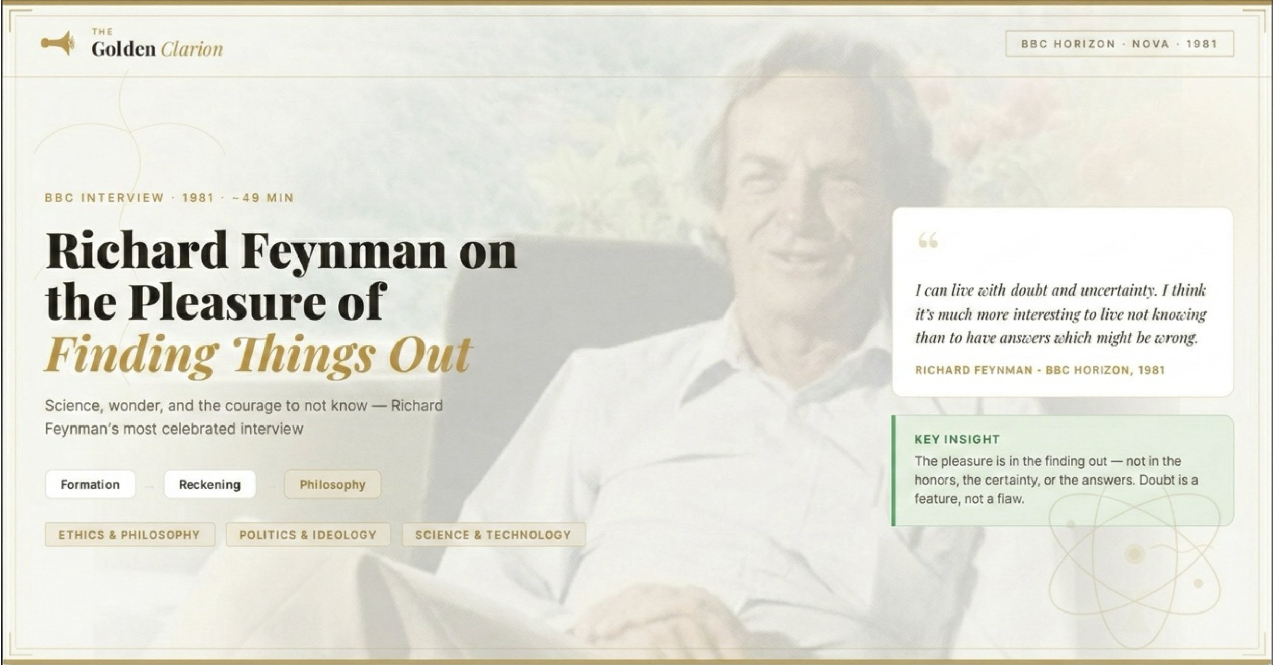 Richard Feynman on the Pleasure of Finding Things Out