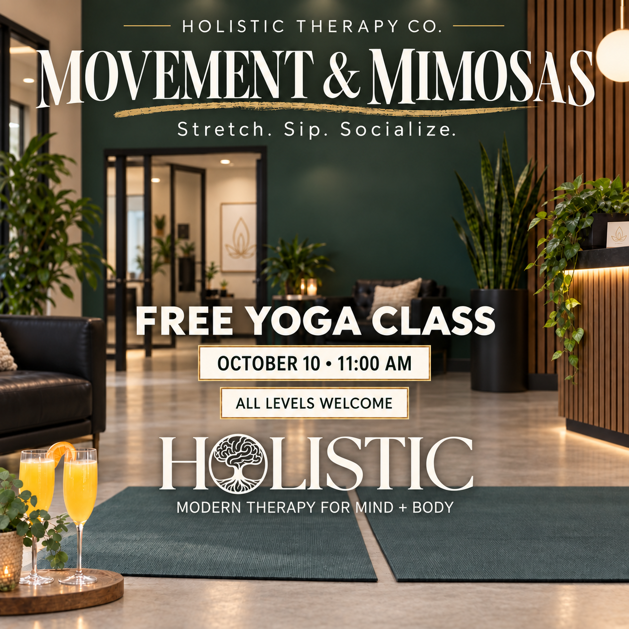 Movement & Mimosas - Free Yoga Class