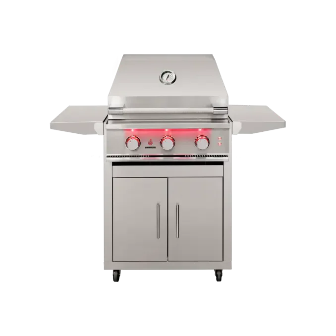 TrueFlame 25" Freestanding Grill 
 $3,498.00 
 
The TrueFlame grill redefines value with premium craftsmanship. This #304 stainless steel grill is packed with features. Luxury interior and exterior lighting, square stainless steel cooking grates for 