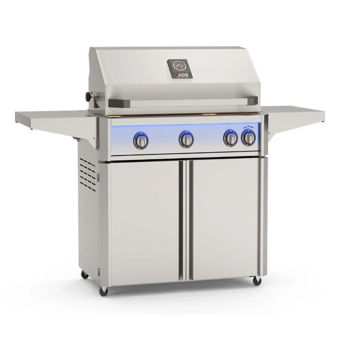 2026 American Outdoor Grill 30" Portable Cart "L" Series Gas Grill (With Rotisserie) 
 $5,603.40 
 
The L-Series grills make a bold statement with an external, multi-color LED light bar, interior halogen lights and striking Gun Metal finish throughou