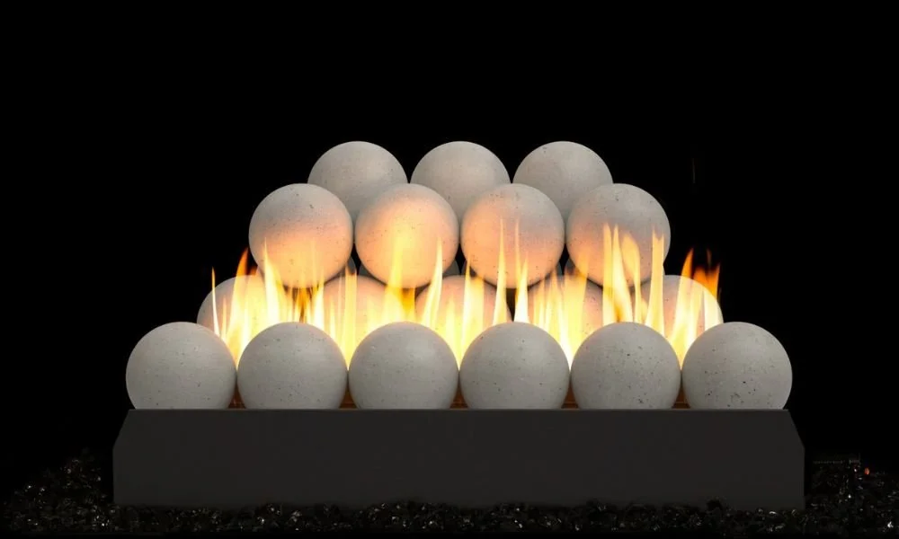 Graystone G23 Fyre Spheres
Beautiful Graystone Fyre Spheres* provide a contemporary alternative to traditional gas logs. These 4″ robust spheres are a striking addition to your fireplace. Beautifully showcased on the new vent-free G23 Burner, creatin