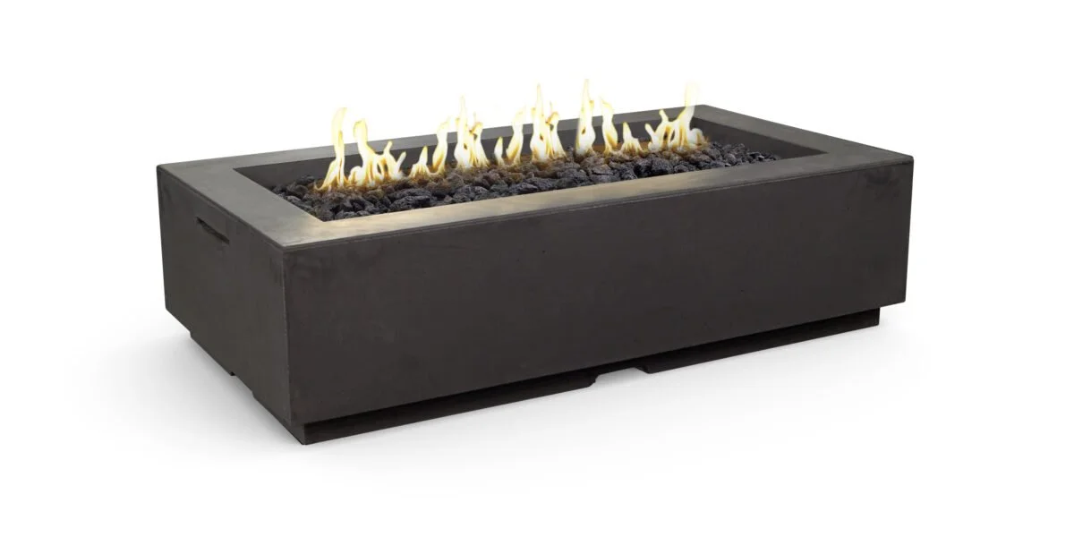 The Artistically Designed 56″ x 30″ Louvre Rectangle Fire Pit adds style and design to the classic outdoor firepit. $4,871.00