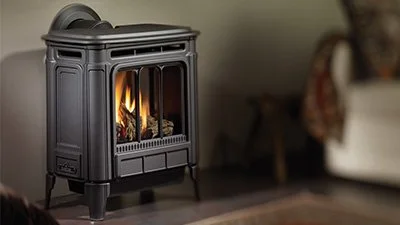 Hampton® H27U Gas Stove
Medium freestanding gas stove with a standing pilot light. Transform a room with this beautiful cast iron direct vent gas stove which is available in two finishes.