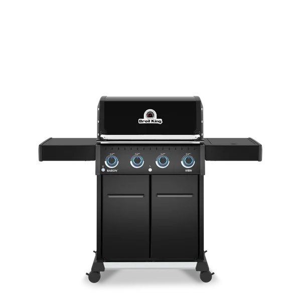 The Baron 420 Pro Shadow is a powerful and versatile grill designed to elevate your backyard cooking. With 630 Sq. in. of total cooking surface and 4 Dual-Tube burners producing 40,000 BTUs, it delivers exceptional performance for everything from qui