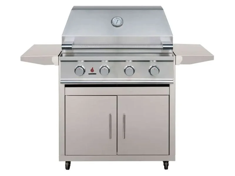 TrueFlame 32" TFE Freestanding Grill 
 $2,798.00 
 
TrueFlame's premium grill carts offer an alternative solution to outdoor dining. Durable and sleek, these stainless steel carts feature propane tank storage, paper towel holder, and collapsible shel